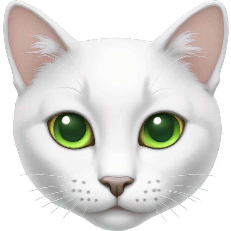 white cat with green eyes emoji