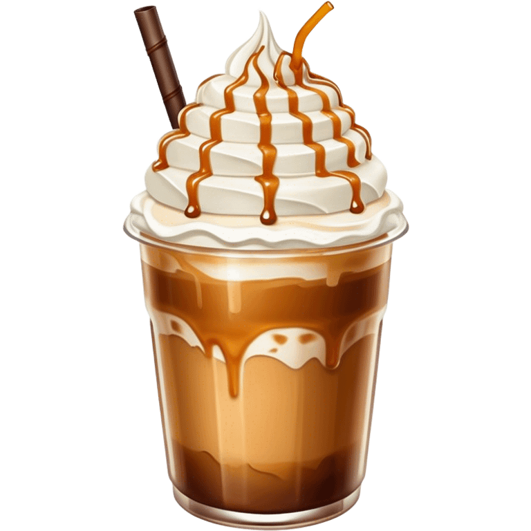 Ice caramel coffee emoji