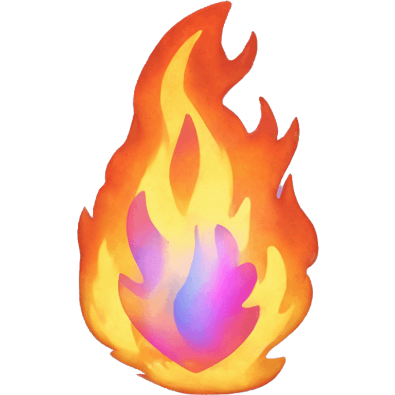 Holographic fire emoji