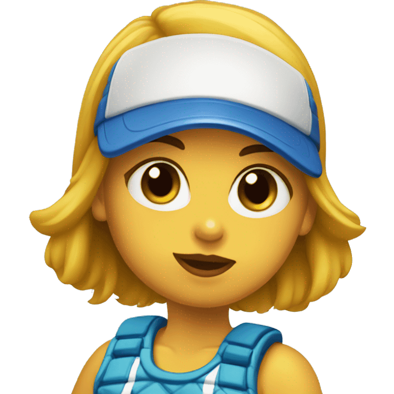 padel girl duck face and piece emoji