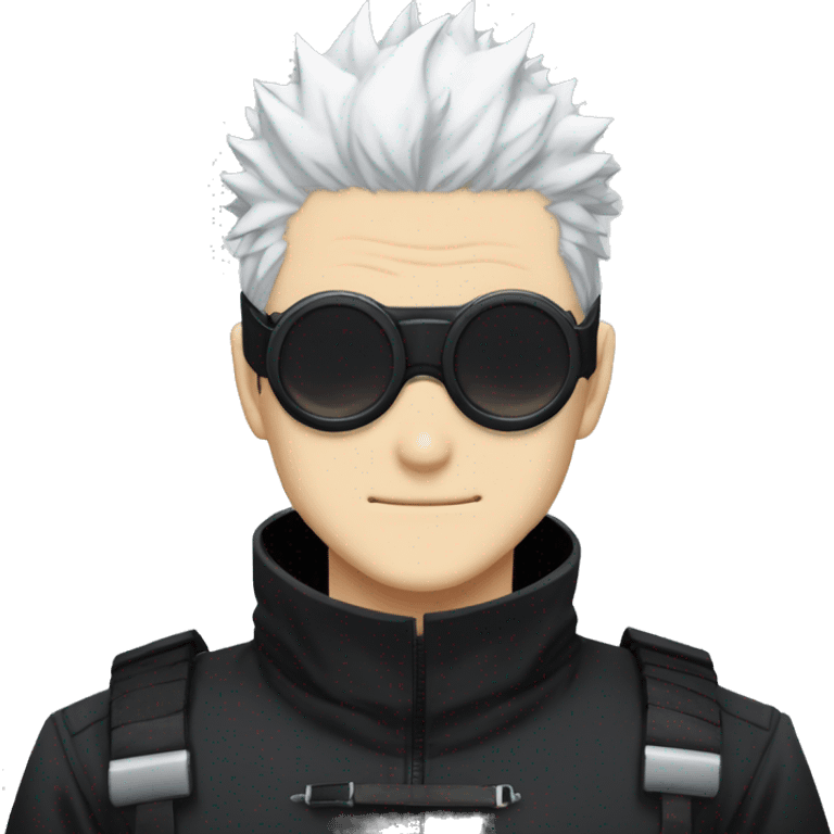 Gojo Satoru Jujutsu Kaisen anime white hair with black round black goggles emoji