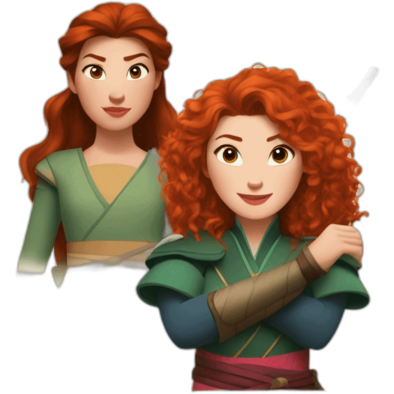 Mulan and Merida emoji