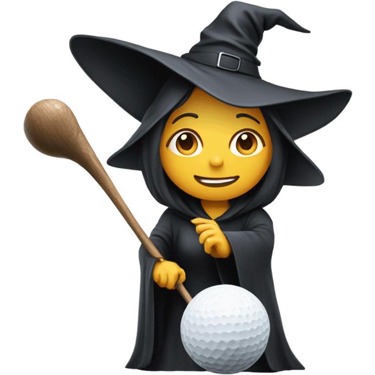 Witch putting a golf ball emoji