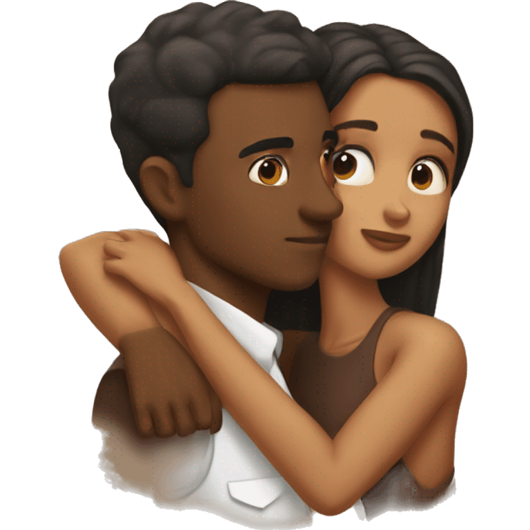 brown skin man kissing tan girl emoji