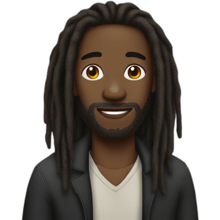 Black man dreadlock emoji