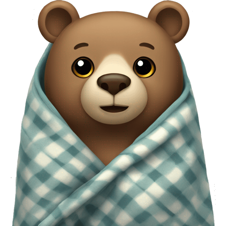 bear cozy in blanket emoji