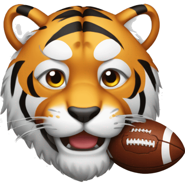 Tiger holding a football emoji