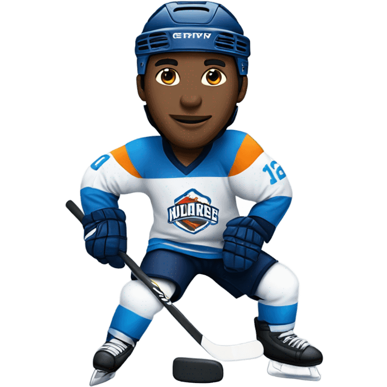 Ice hockey player with a puck emoji