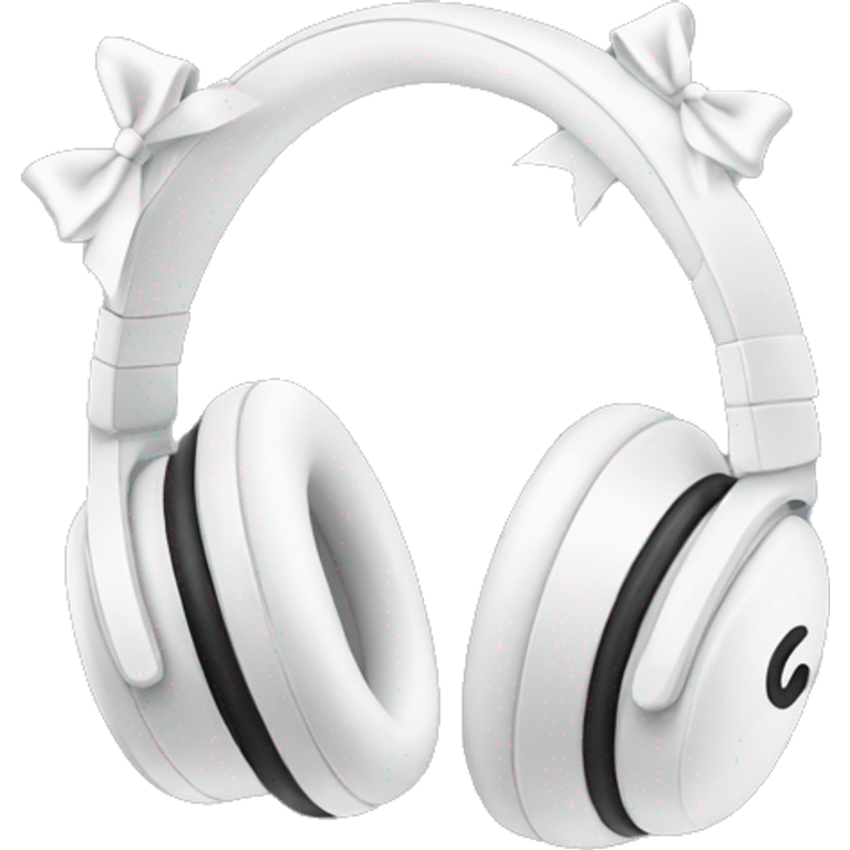 White headphones with bows emoji