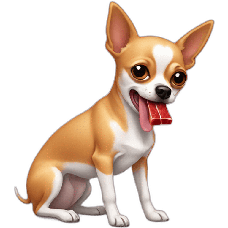 chihuahua eating raw meat emoji