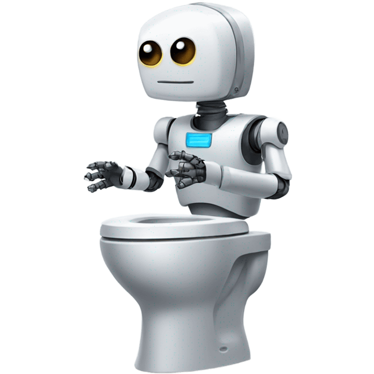 A robot in a toilet  emoji