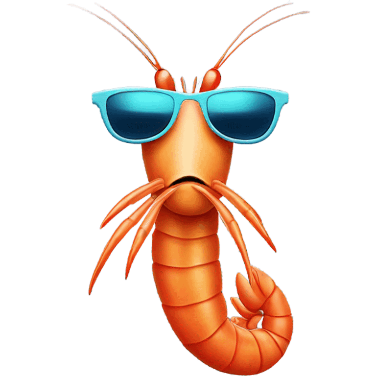 Prawn wearing sunglasses emoji