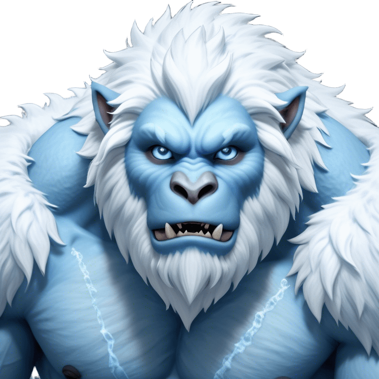 Cinematic Realistic WoW Yeti Portrait, depicted as a majestic, colossal creature of the frozen wilds, with thick, shaggy fur in pristine icy white and subtle pale blue highlights. His powerful, muscular frame and piercing ice-blue eyes exude ancient wisdom and raw strength. Rendered with lifelike texture and natural frosty lighting, high shine, noble and imposing, capturing the essence of a legendary yeti guardian. emoji