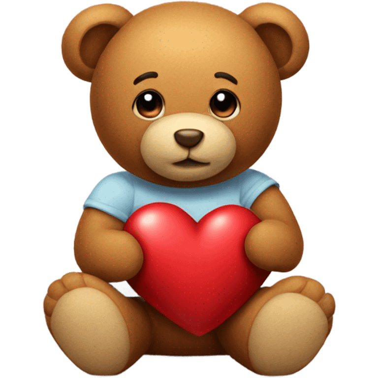 Heart with a teddy bear next to it  emoji