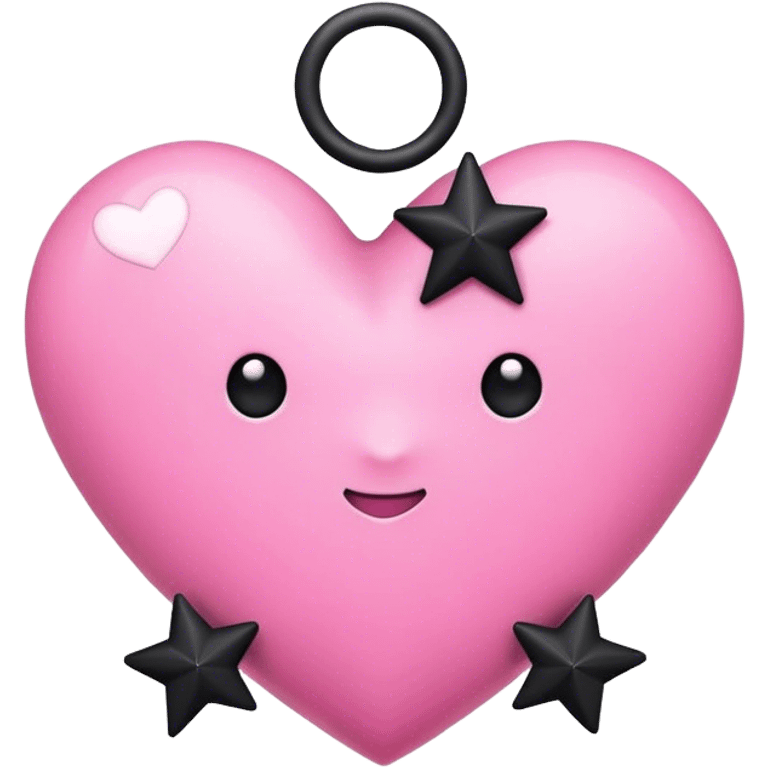 pink heart and black star emoji