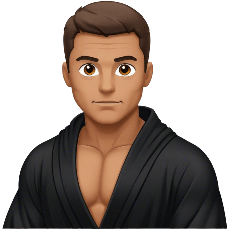 Hairy muscular man black robe  emoji