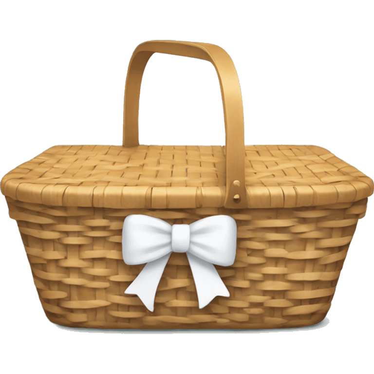 picnic basket with a white bow on it emoji