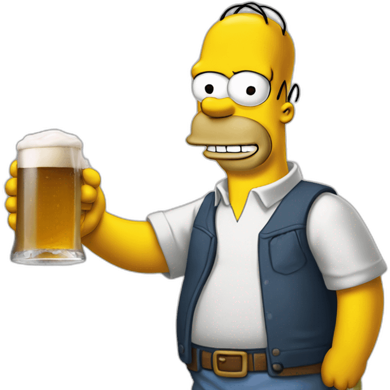 Homer Simpson tenant une bière emoji