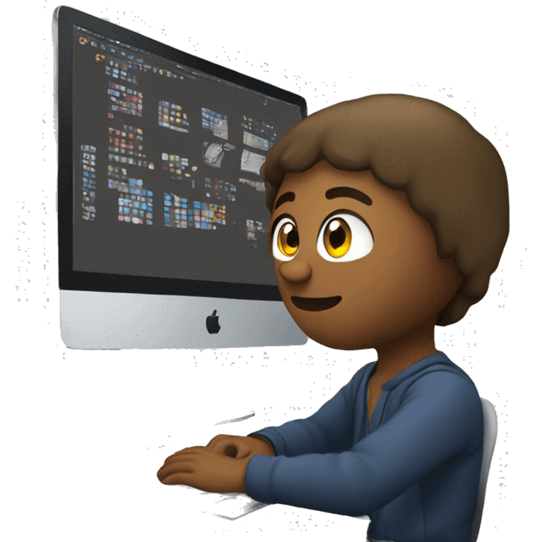 Graphics designer working on pc emoji