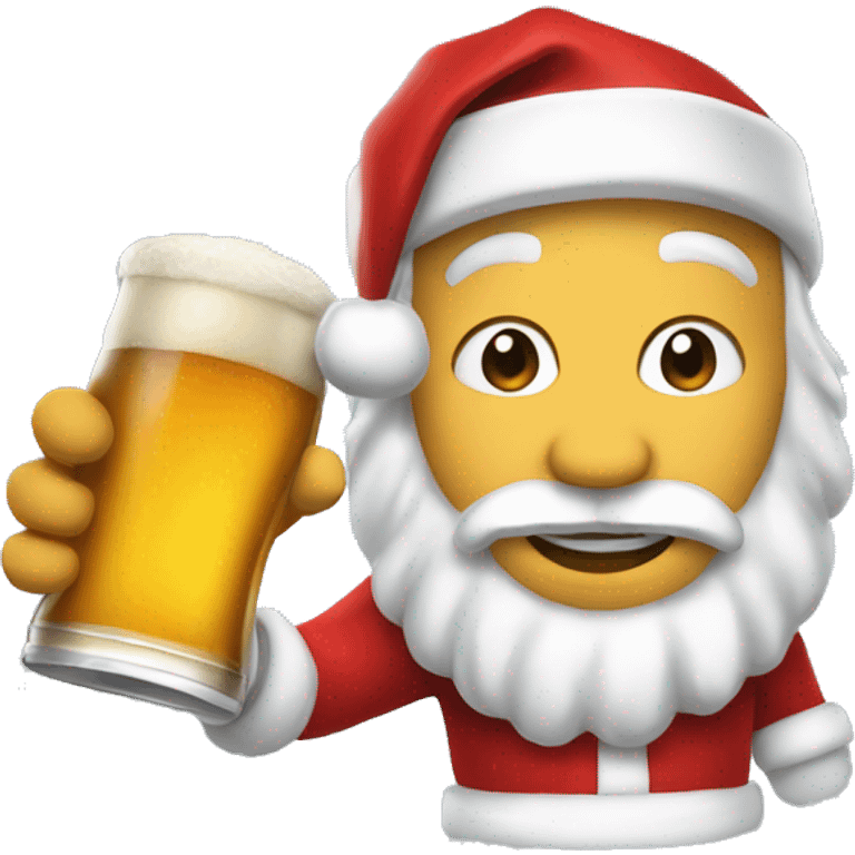 Santa dricking beer emoji