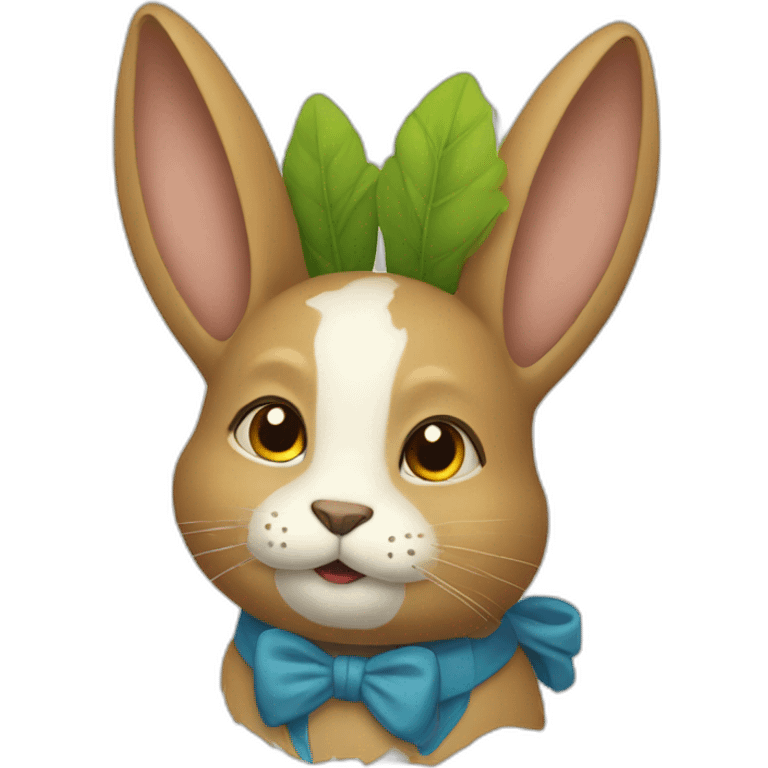 Chat sur lapin emoji