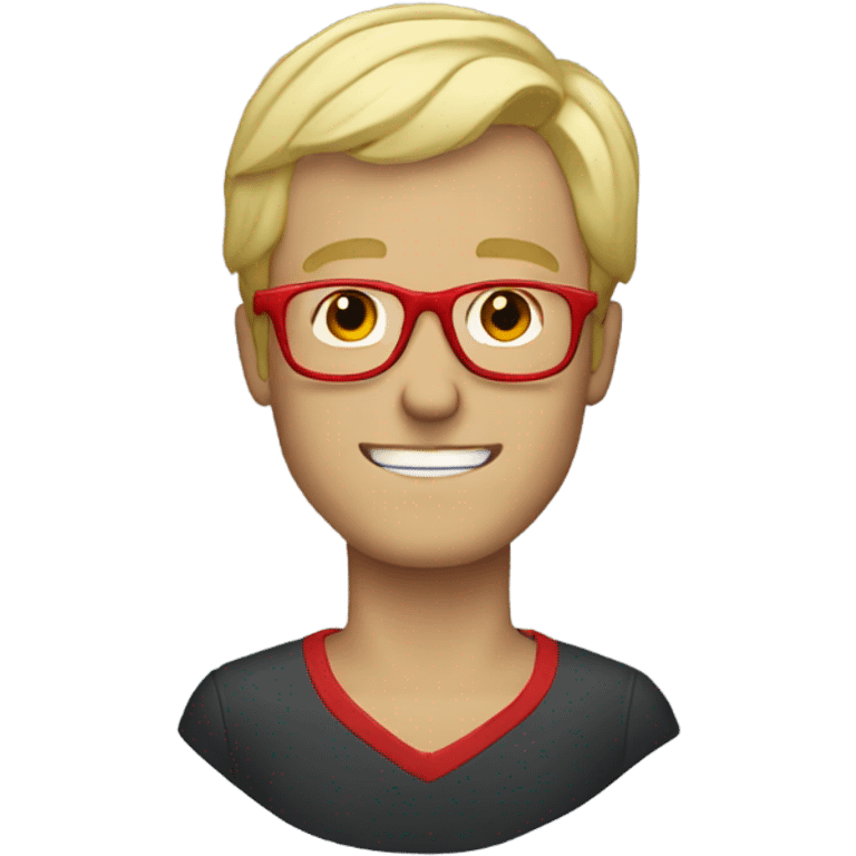 blonde man with red glasses emoji