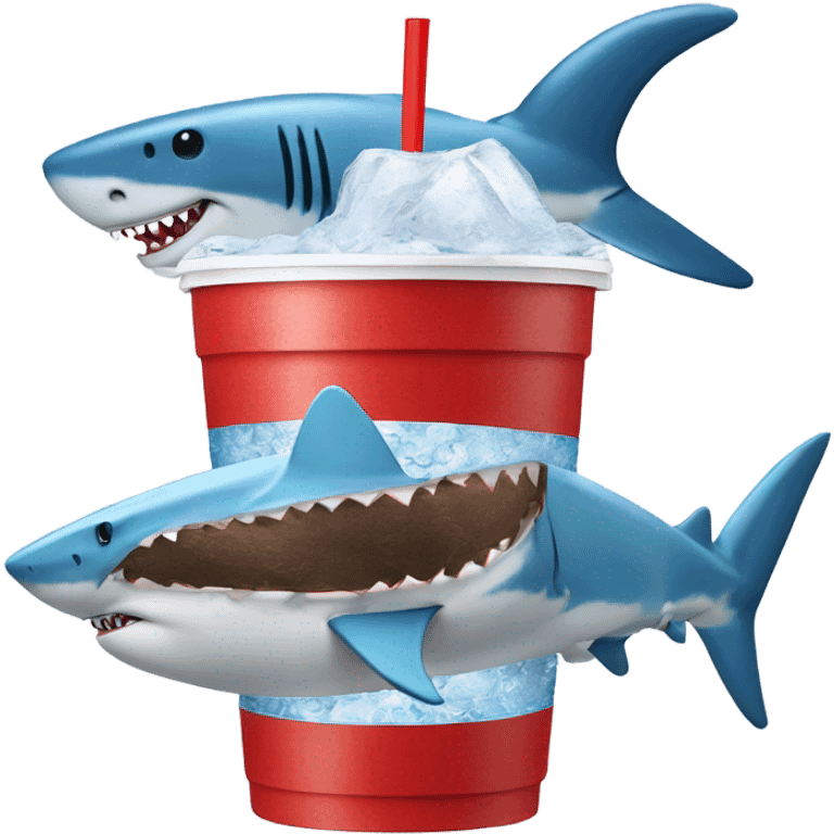 Shark on a icee  emoji