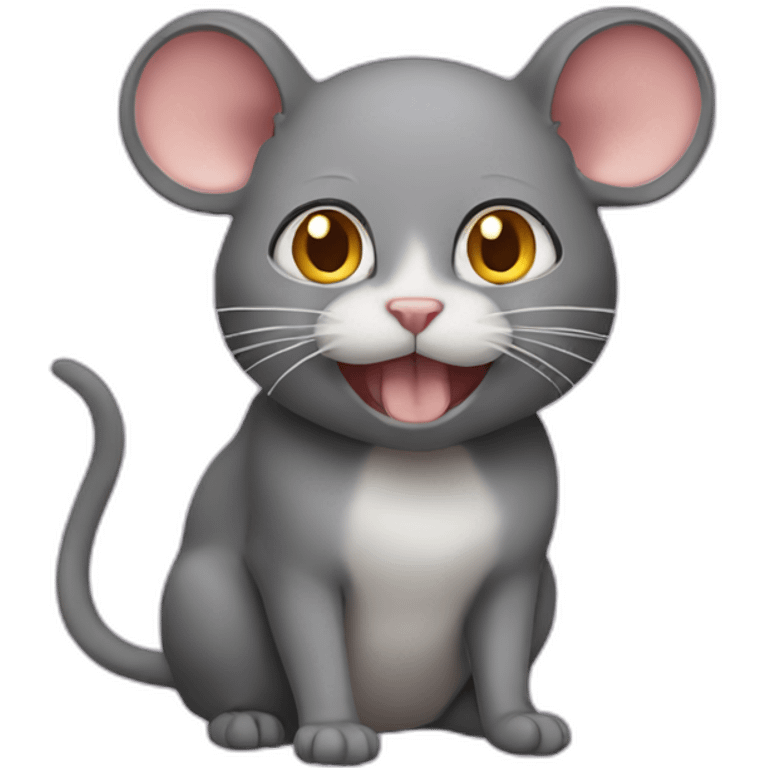 mouse-eating-cat emoji