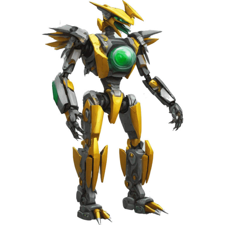 mechanical spiky Medabot-raptor-dragon-Bionicle-mecha full body emoji