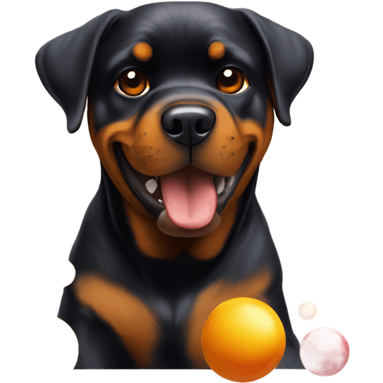 Rottweiler eating paintballs emoji