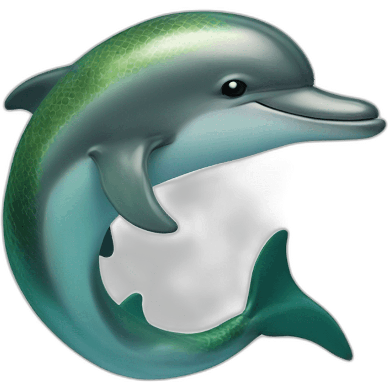 Dolphin merged with snake emoji