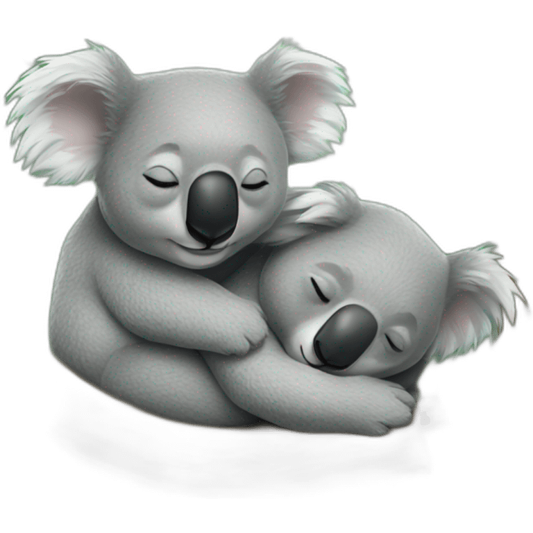 Two koalas sleeping emoji