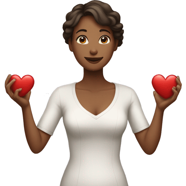 woman giving out her heart emoji