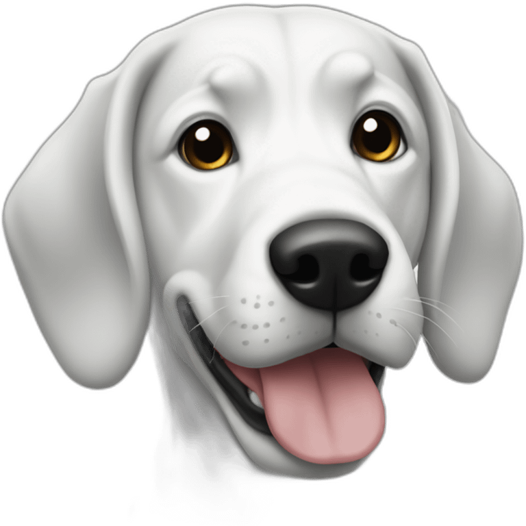 Un chien qui est noir et blanc  emoji