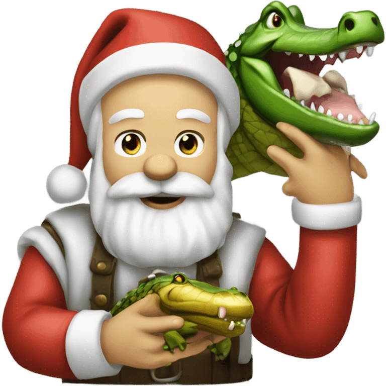 Redneck santa eating an alligator  emoji