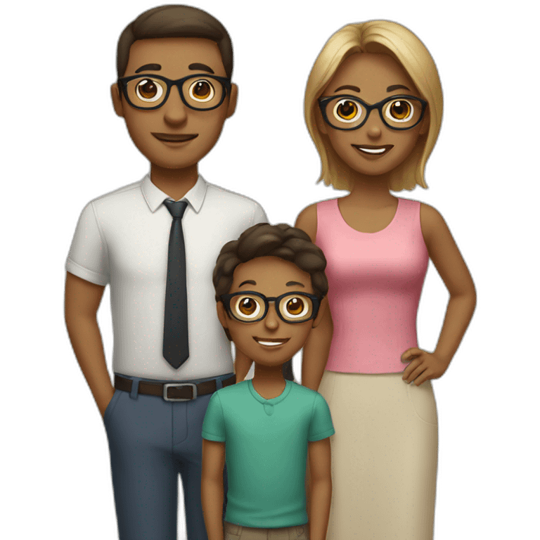 Family wearing specs  emoji