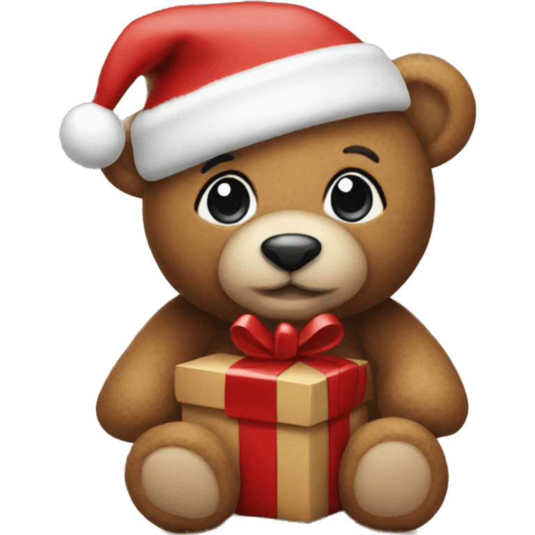 Christmas teddy emoji