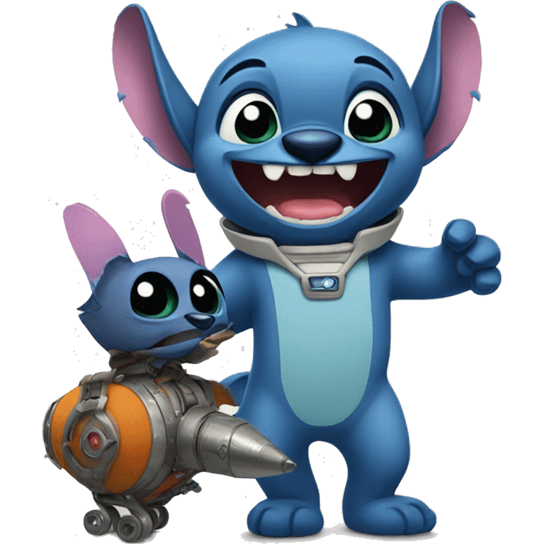 Stitch and rocket emoji