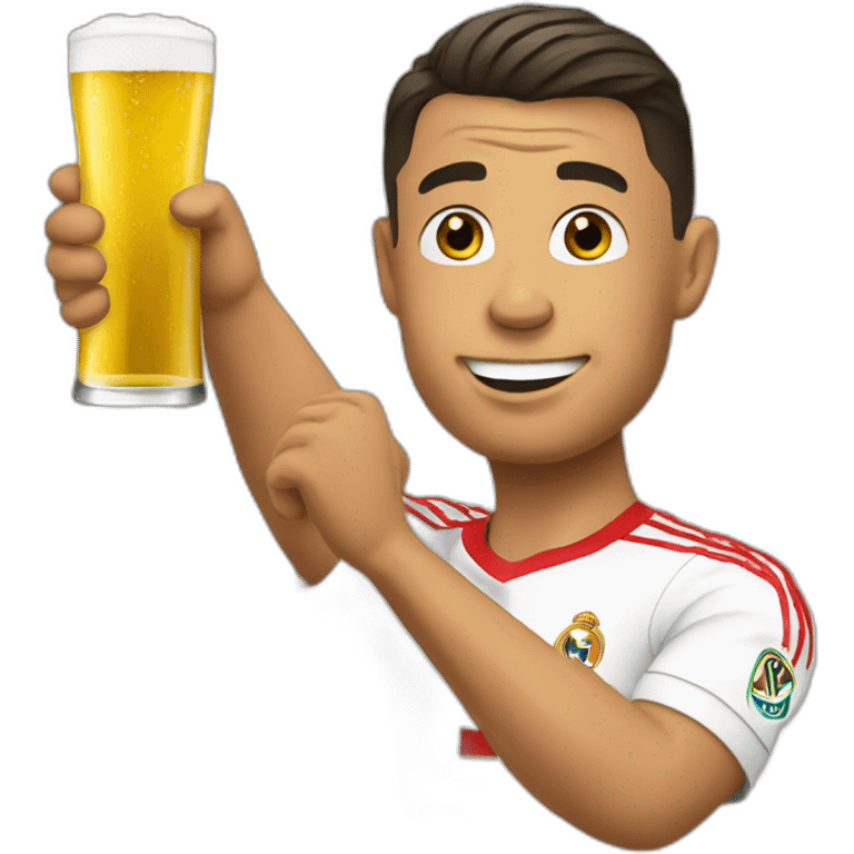 Ronaldo drinking beer emoji