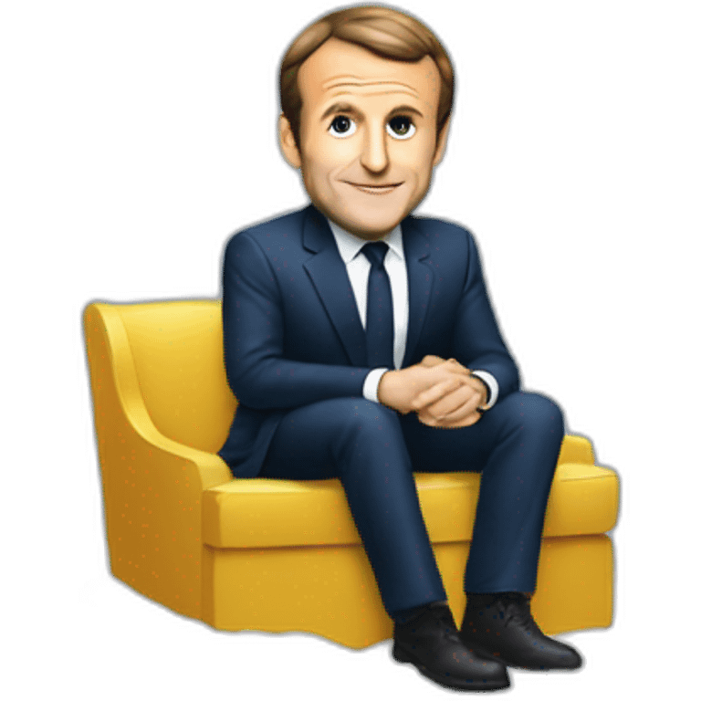 Emmanuel macron sitting in a snow-globe emoji