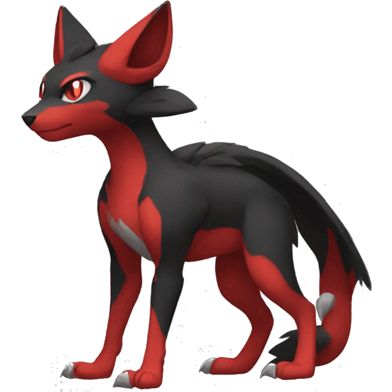 cool black red animal hybrid Fakemon full body emoji