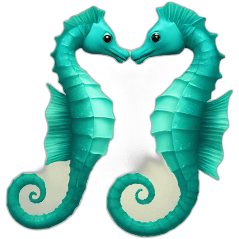 two seahorses with coiled tails emoji