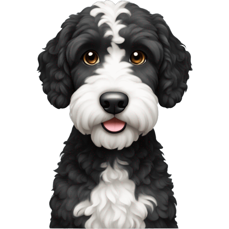 Black and white labradoodle emoji