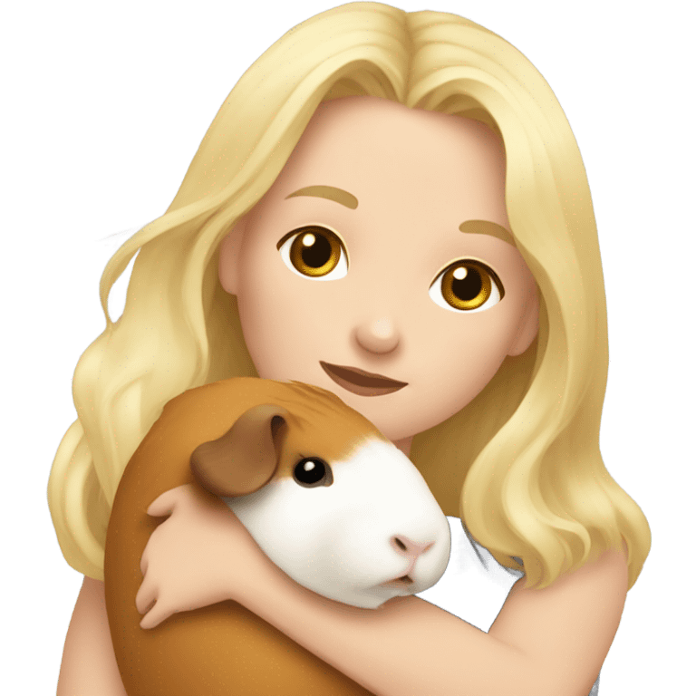 Blonde Woman hugging a guineapig emoji