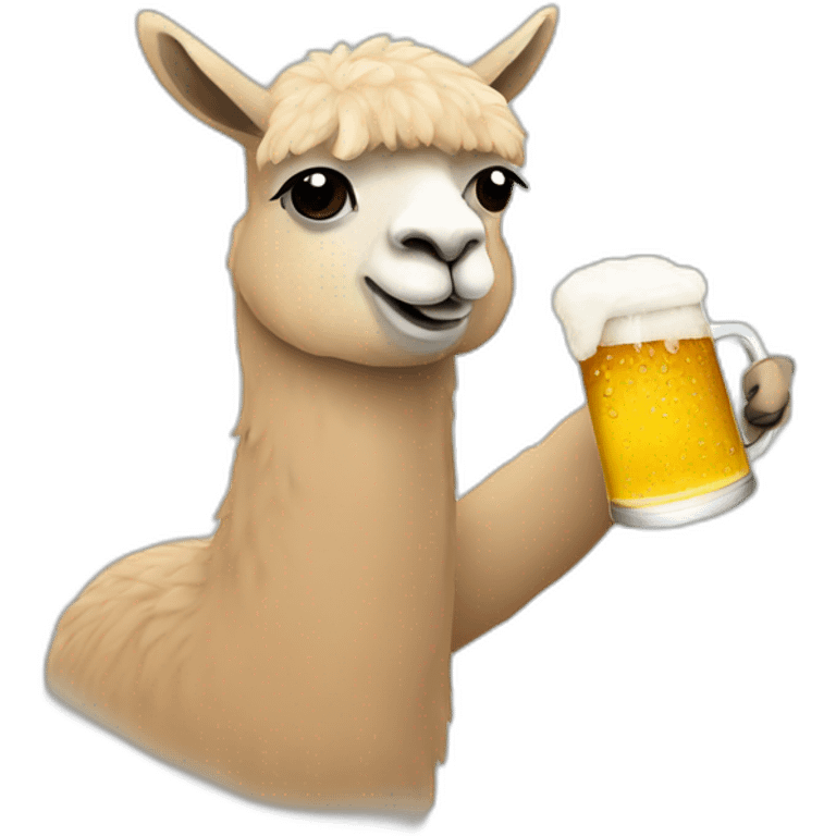 An alpaca drinking beer  emoji