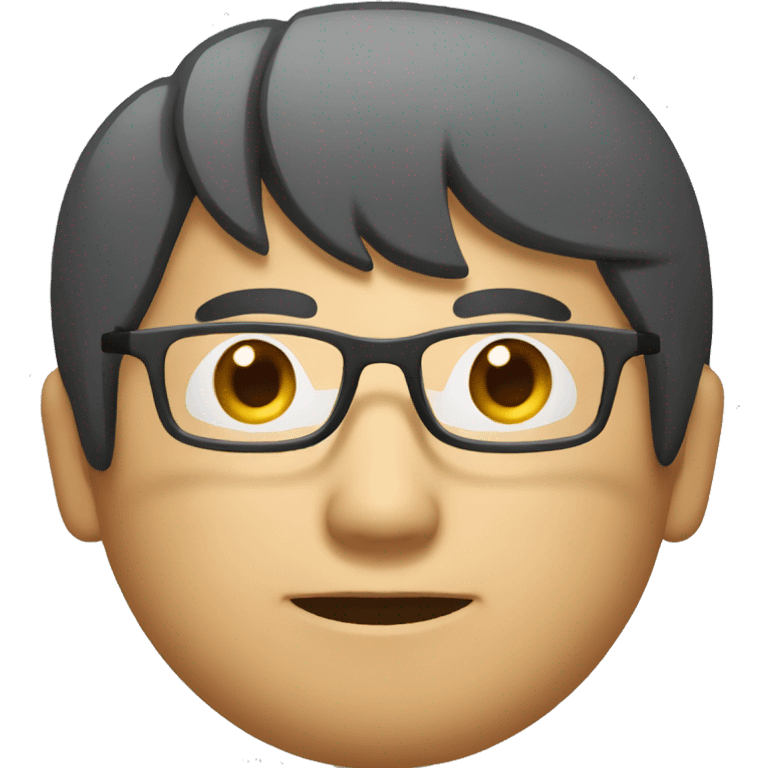 asian man with wearning glasses, face should've rounded. emoji