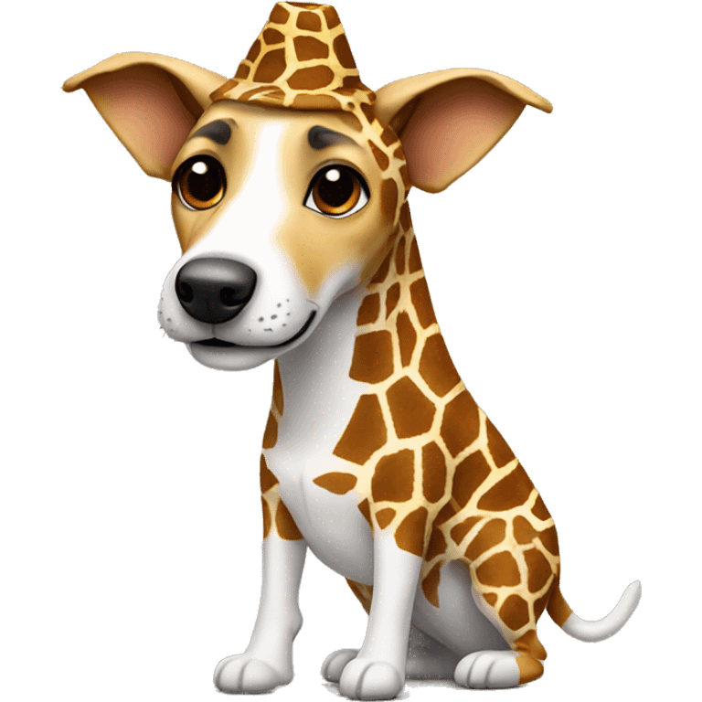 a jack russel in a giraffe costume emoji