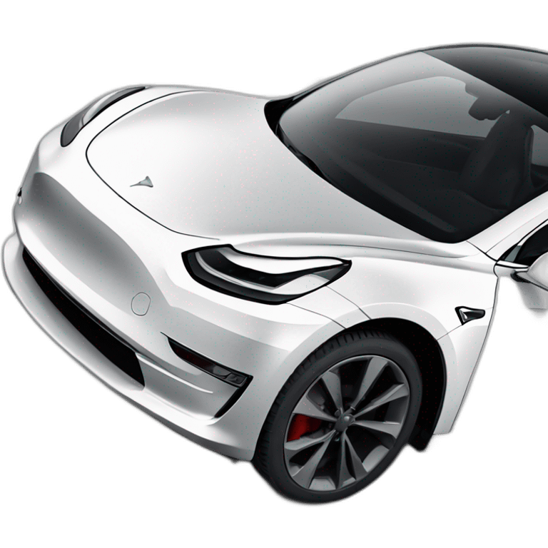 White Tesla model 3 emoji