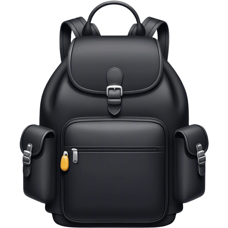 A black Big backpack emoji