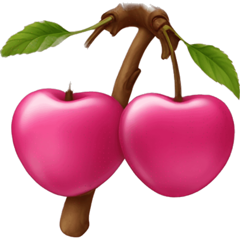 a pair of pink cherry emoji